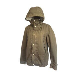 ZARA MAN Olive Green Hooded Jacket With Snap & Zip Closure, SZ LG